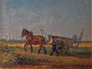 unknow artist Farmer with horse and cart Spain oil painting artist
